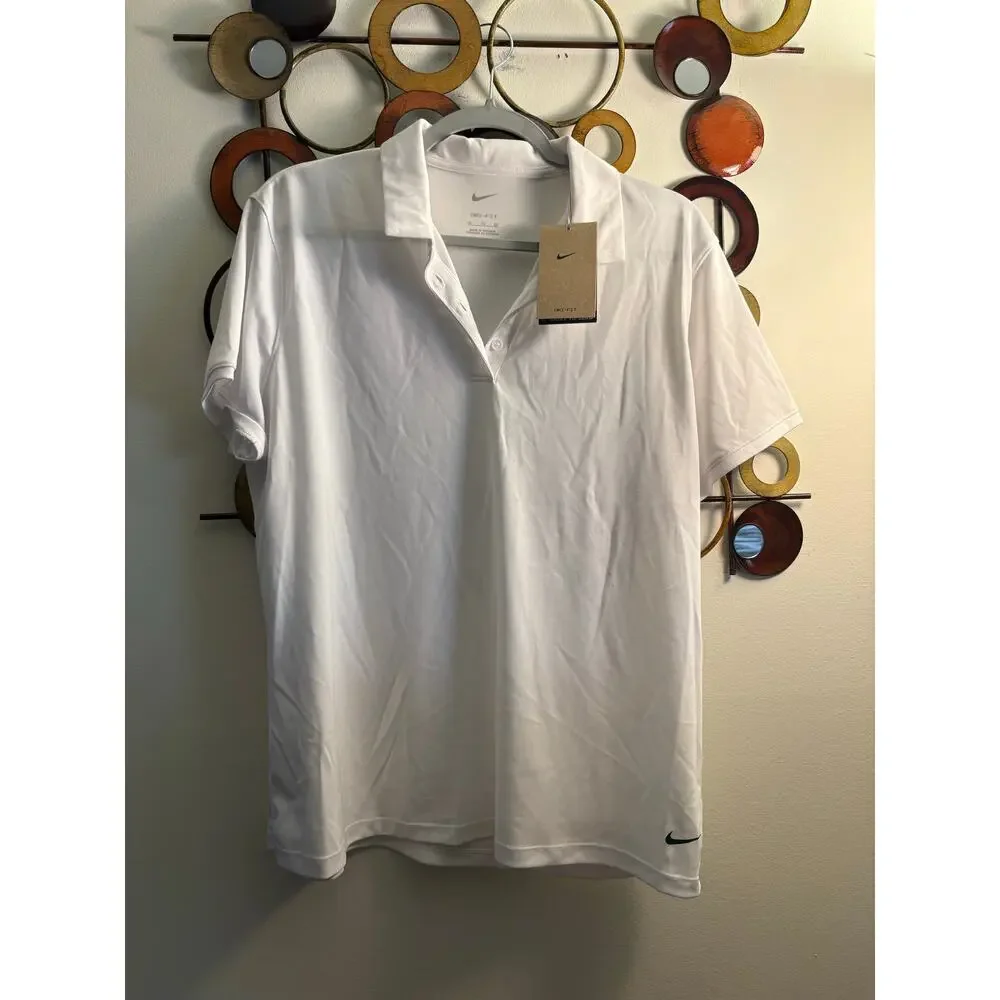 Women’s white xl Nike Dri Fit Golf Style Polo - Picture 1 of 4